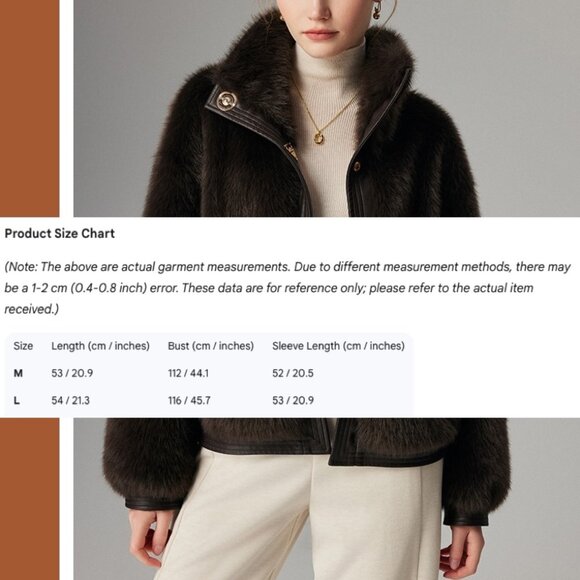 ETHICALLY CHIC! Faux Fur Biker Style Coat - Picture 6 of 6